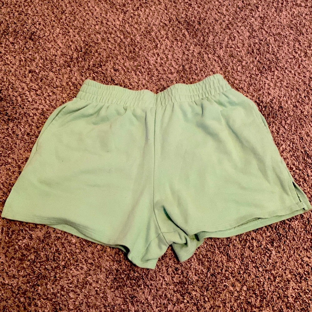 Medium, teal sweat shorts